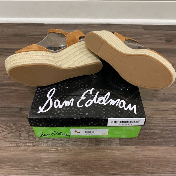 Sam Edelman Brown & Tan Dimitree Espadrille Wedge Sandals Size 10 - Picture 11 of 12